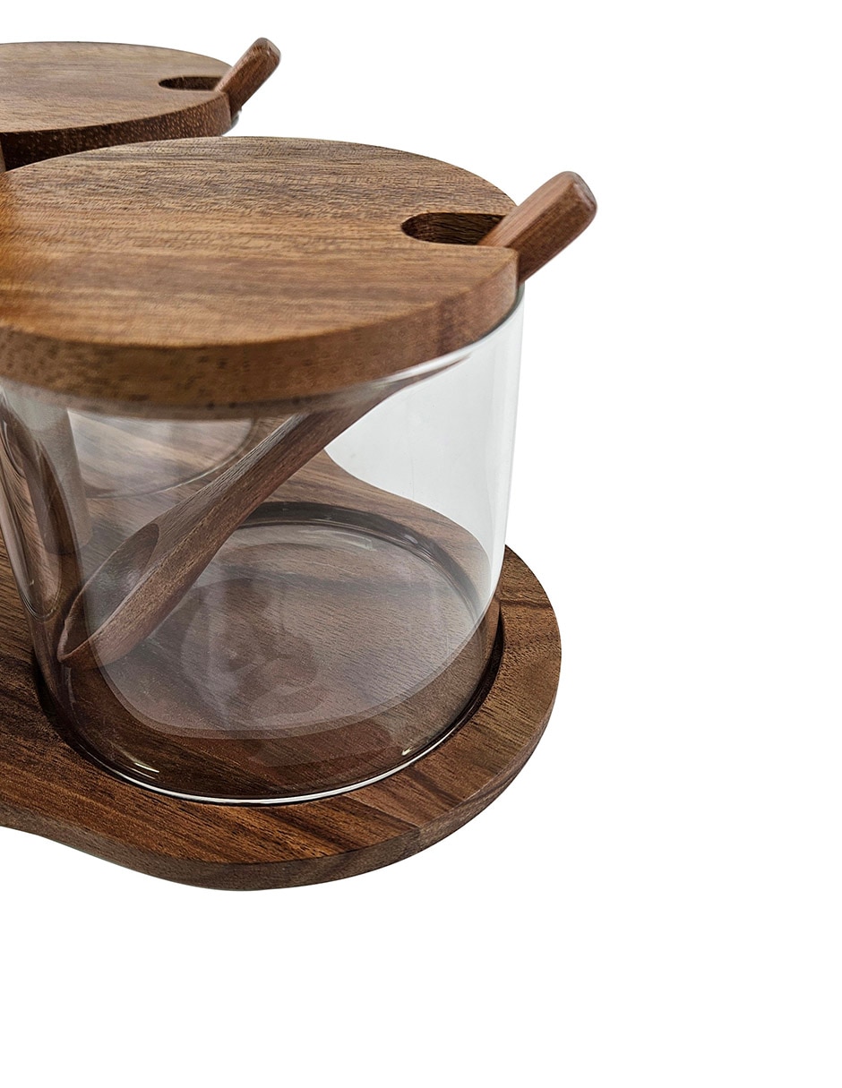 Set salsera de madera 390 ml 6