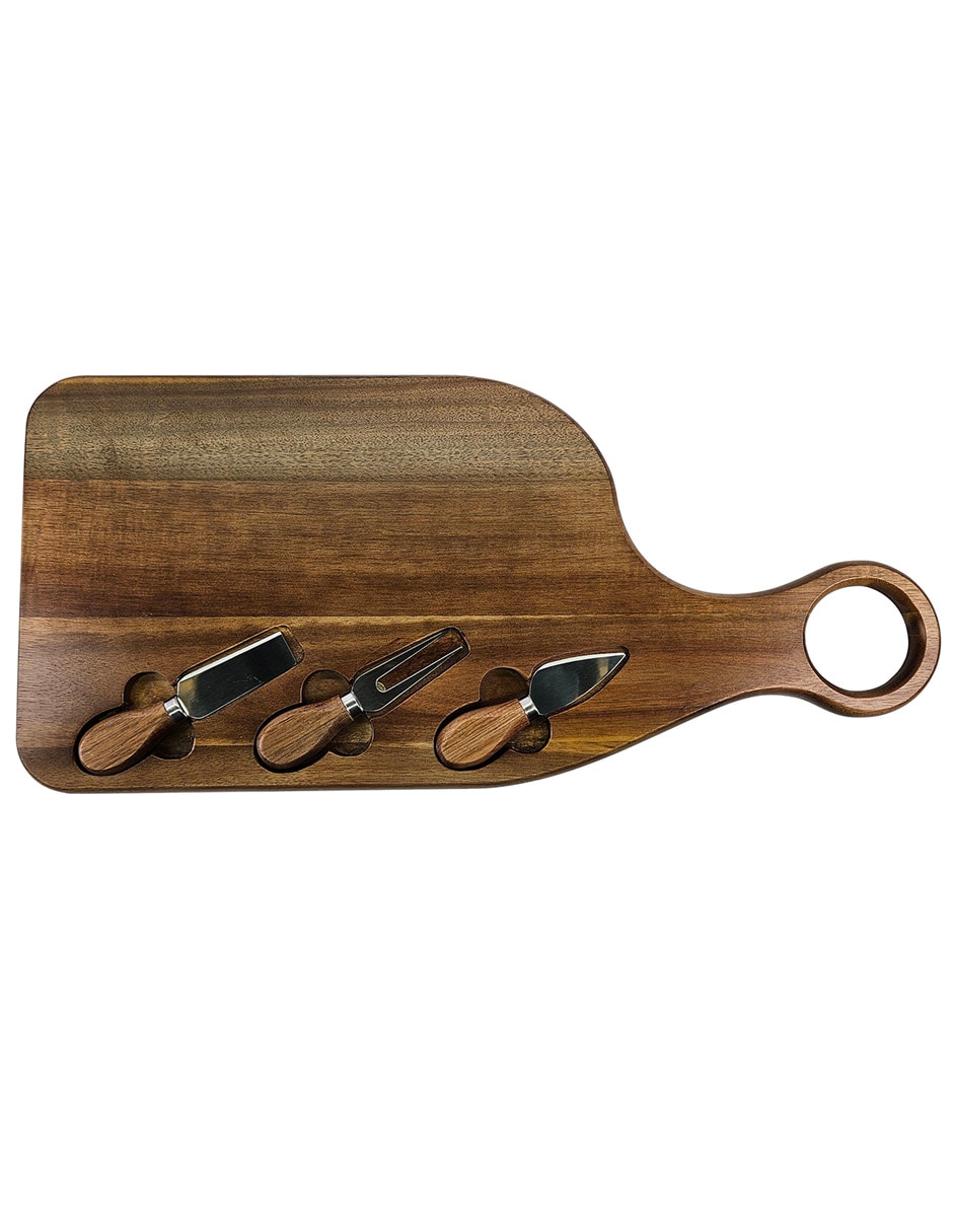 Set tabla para queso de madera