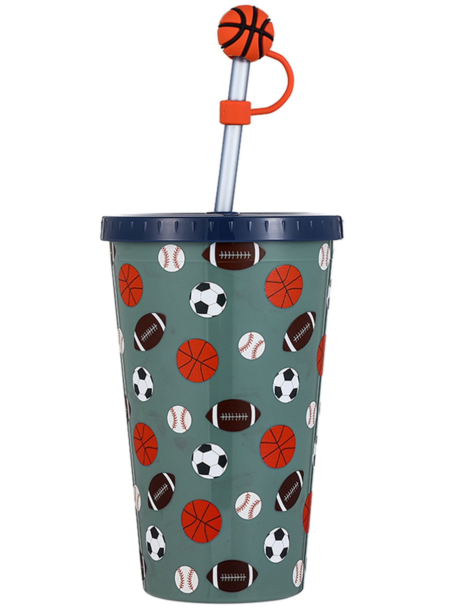 Vaso con tapa y popote
