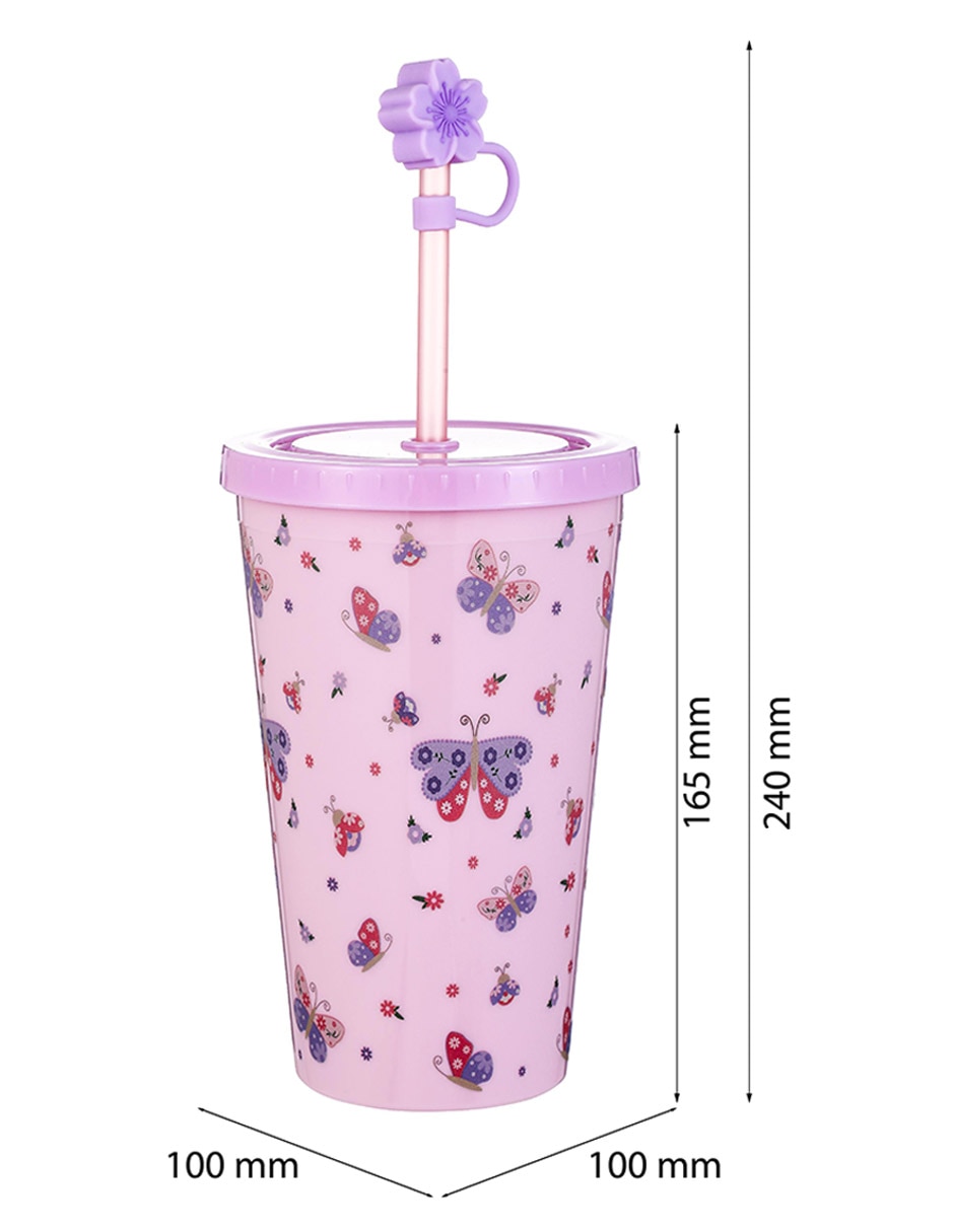 Vaso con tapa y popote 5