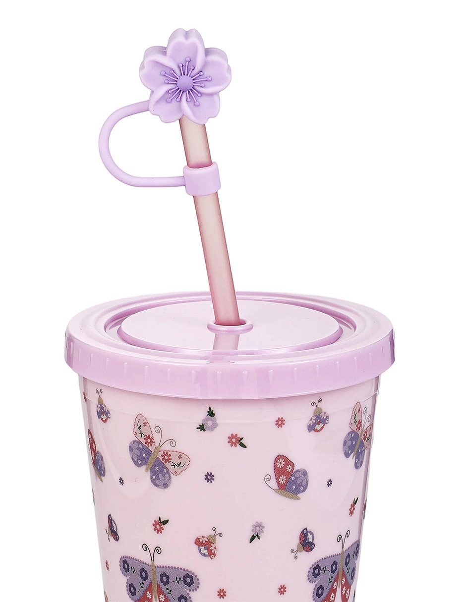 Vaso con tapa y popote 4