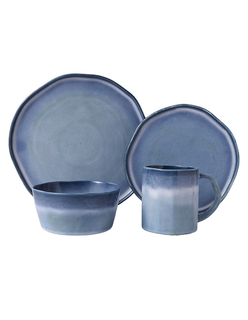 Vajilla cerrada de stoneware para 4 personas