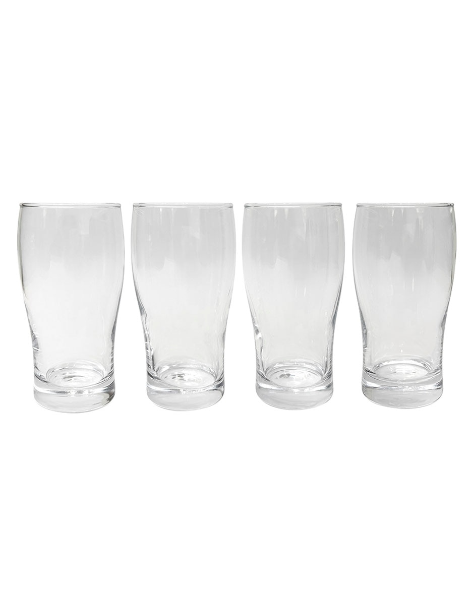 Vaso para cerveza de vidrio con 4 piezas 4