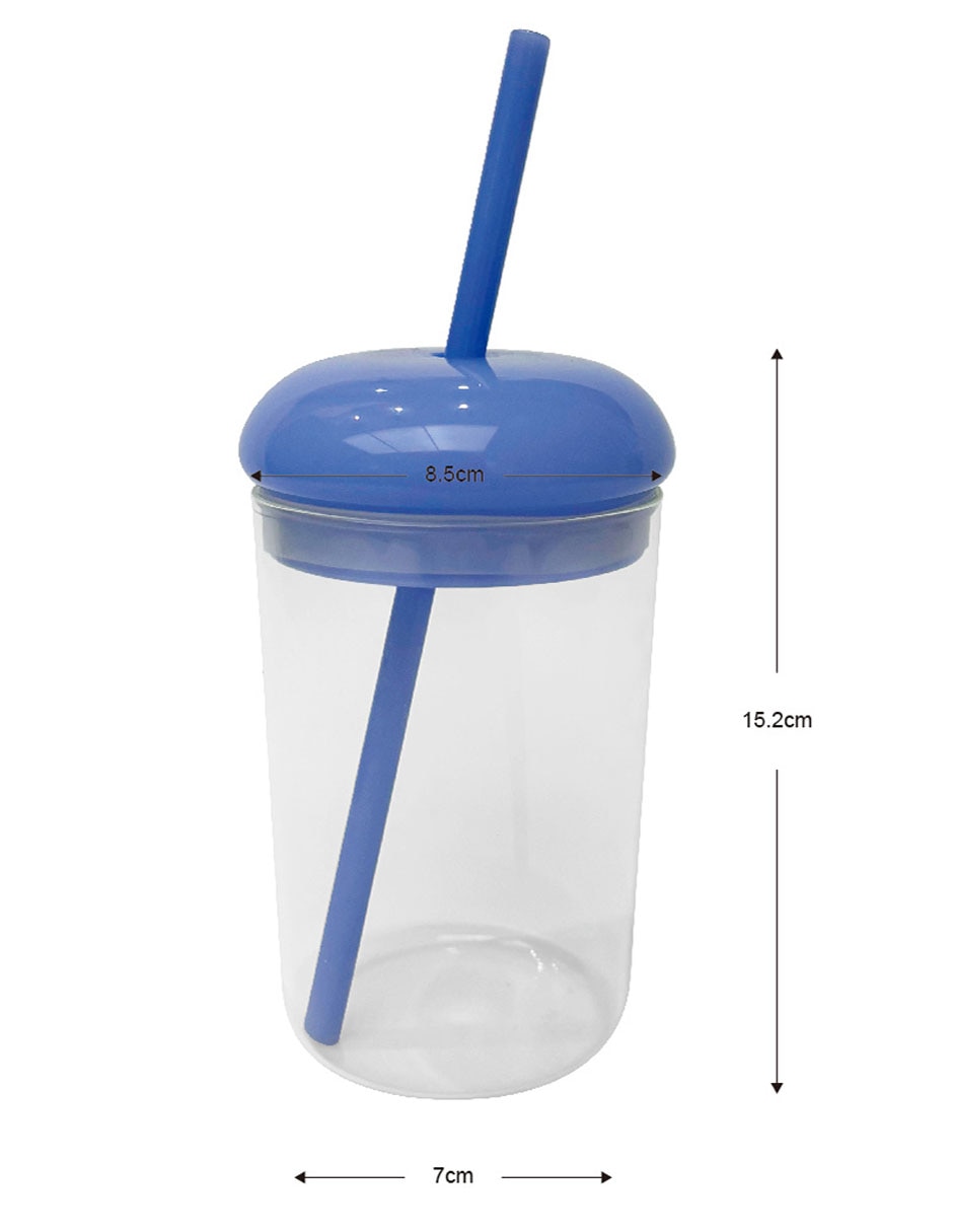 Vaso con tapa y popote 5