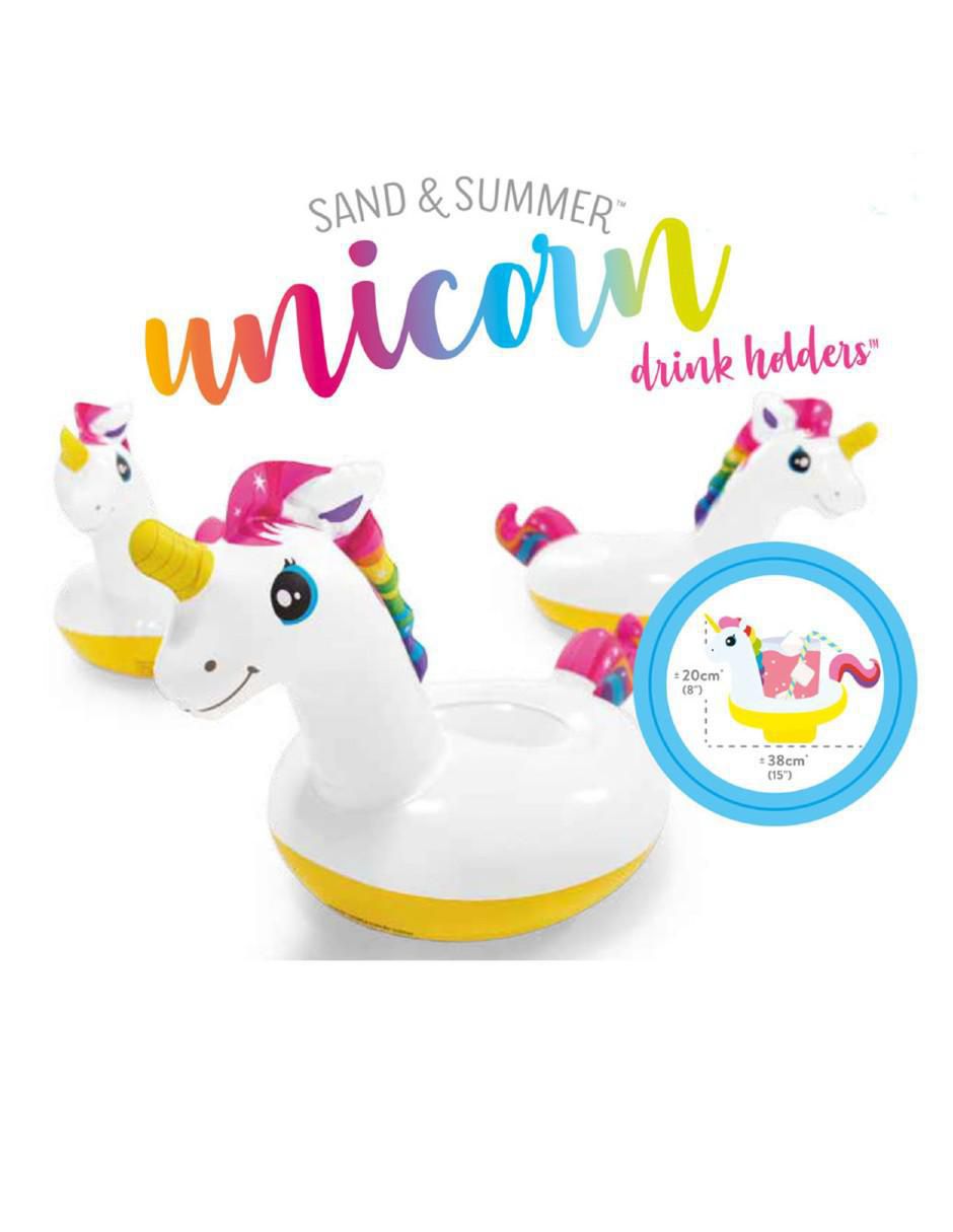 Set de portavaso Sand & Summer Unicornio de PVC 4 piezas 4