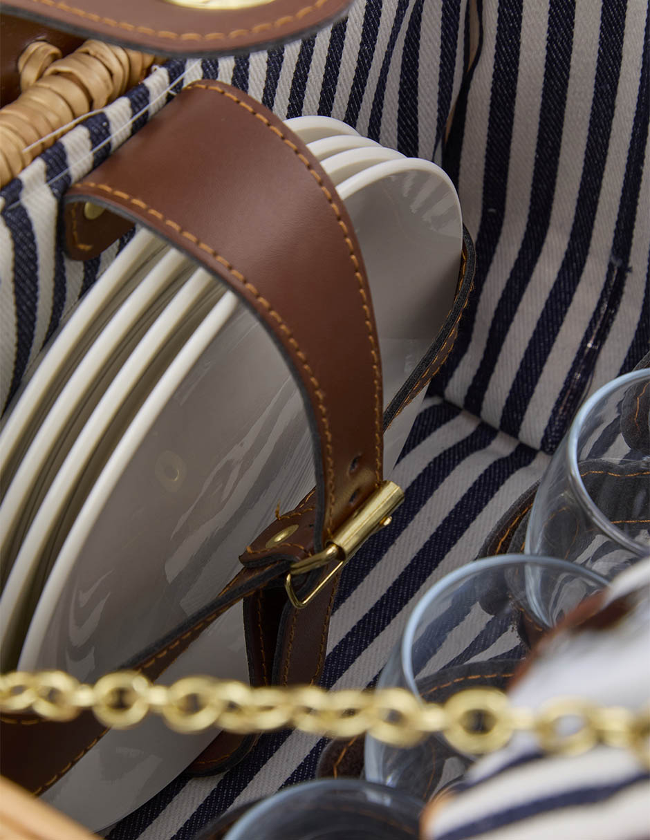 Set canasta para picnic de mimbre 5