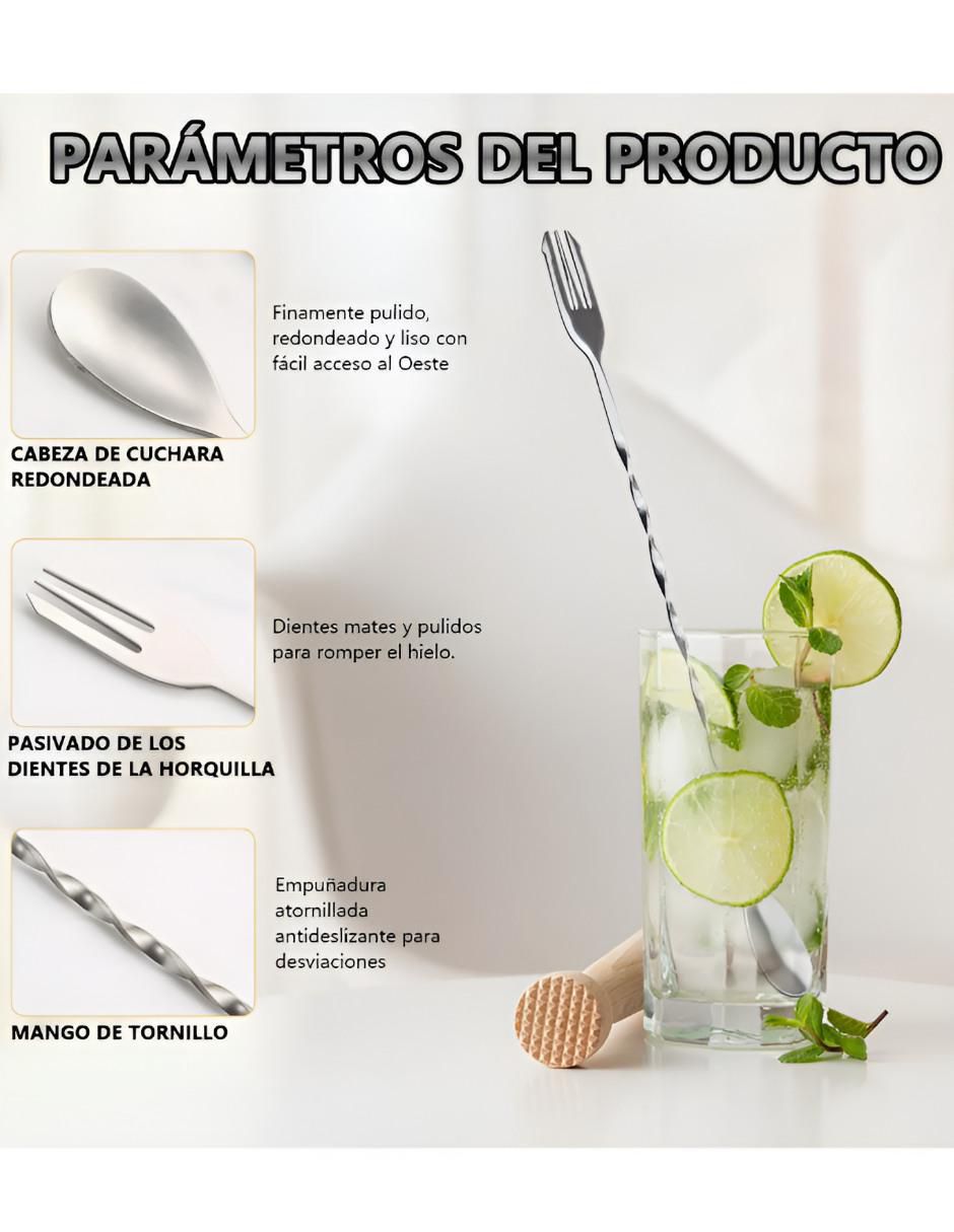 Set agitadores de bebidas de acero inoxidable 2