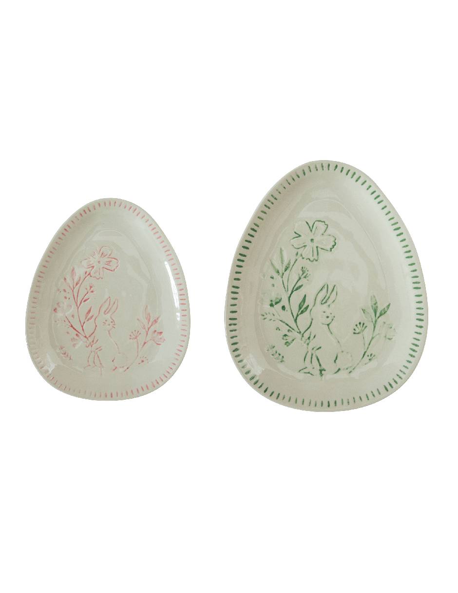 Set platos Pascua de cerámica 2 piezas 2