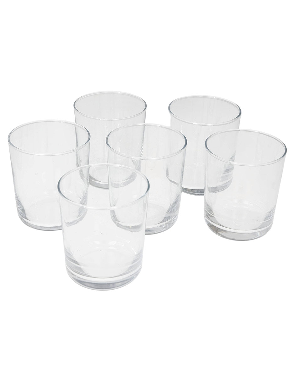 Vaso para agua de vidrio con 6 piezas