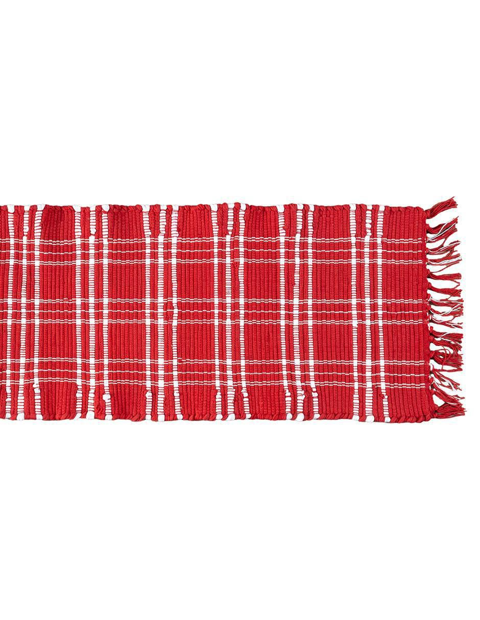 Camino de mesa cuadros rojos navidad 4