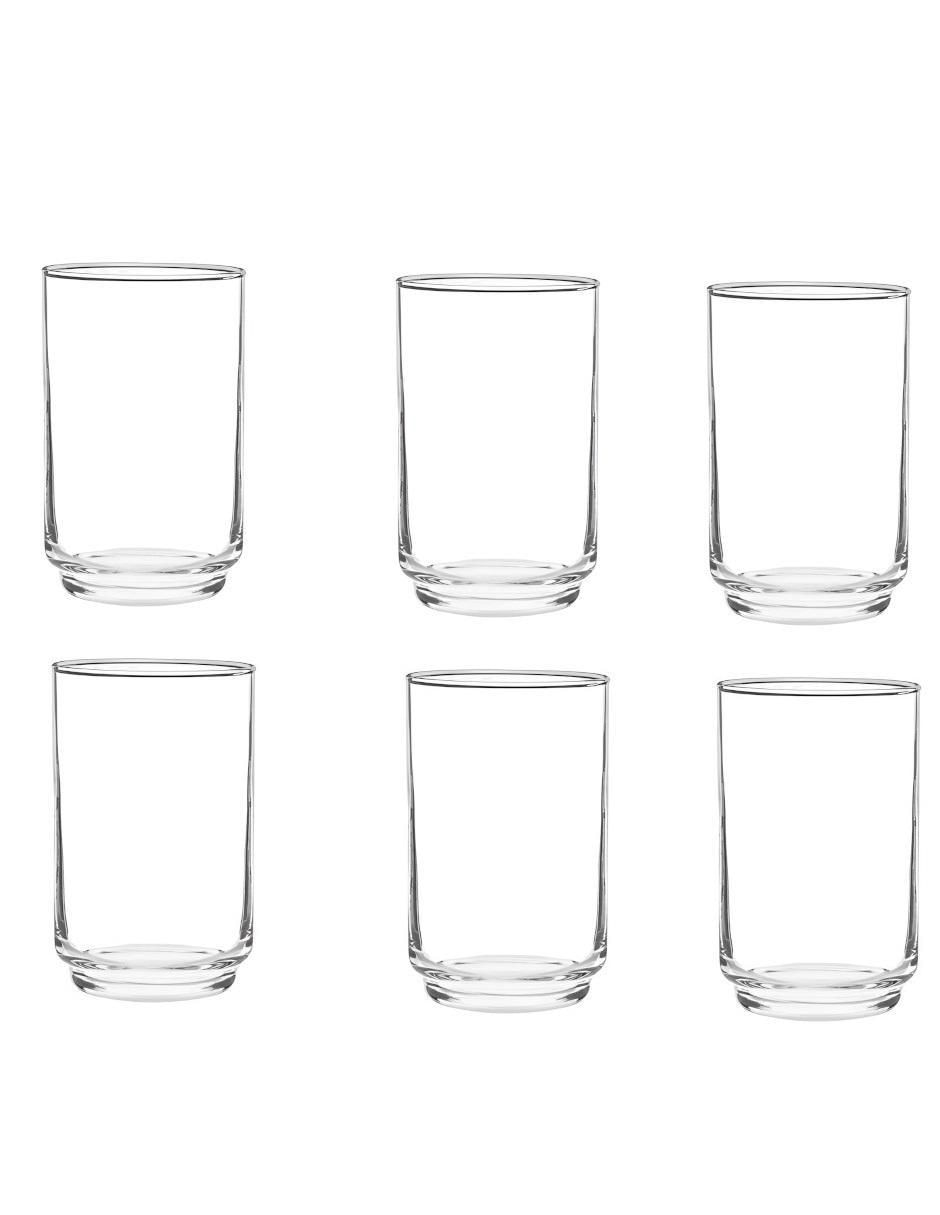 Set de vasos para agua de vidrio con 6 piezas