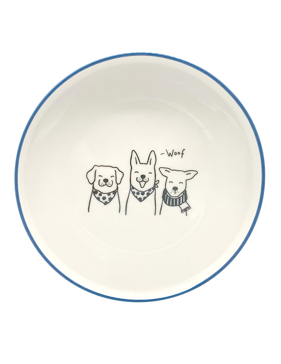 Plato postre Woof de porcelana