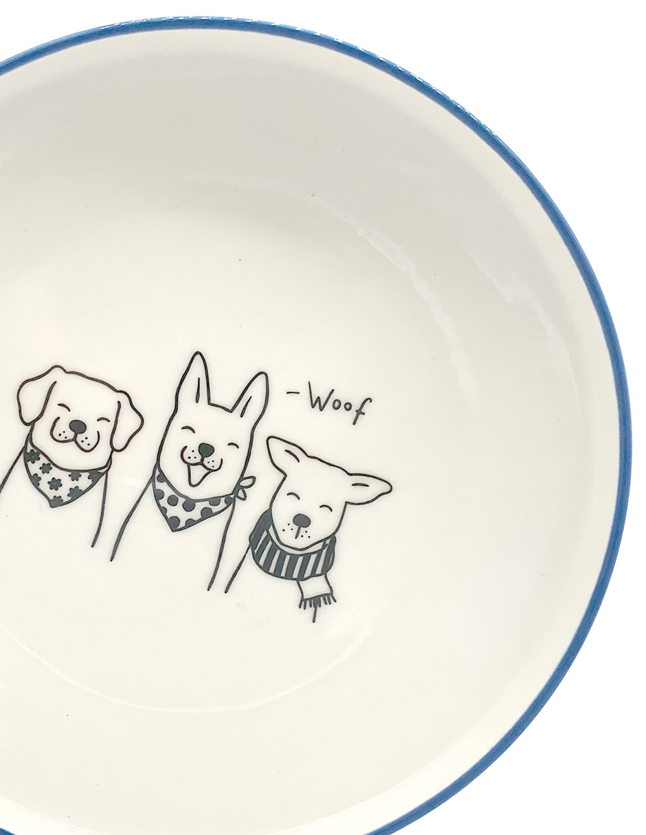 Plato postre Woof de porcelana 4