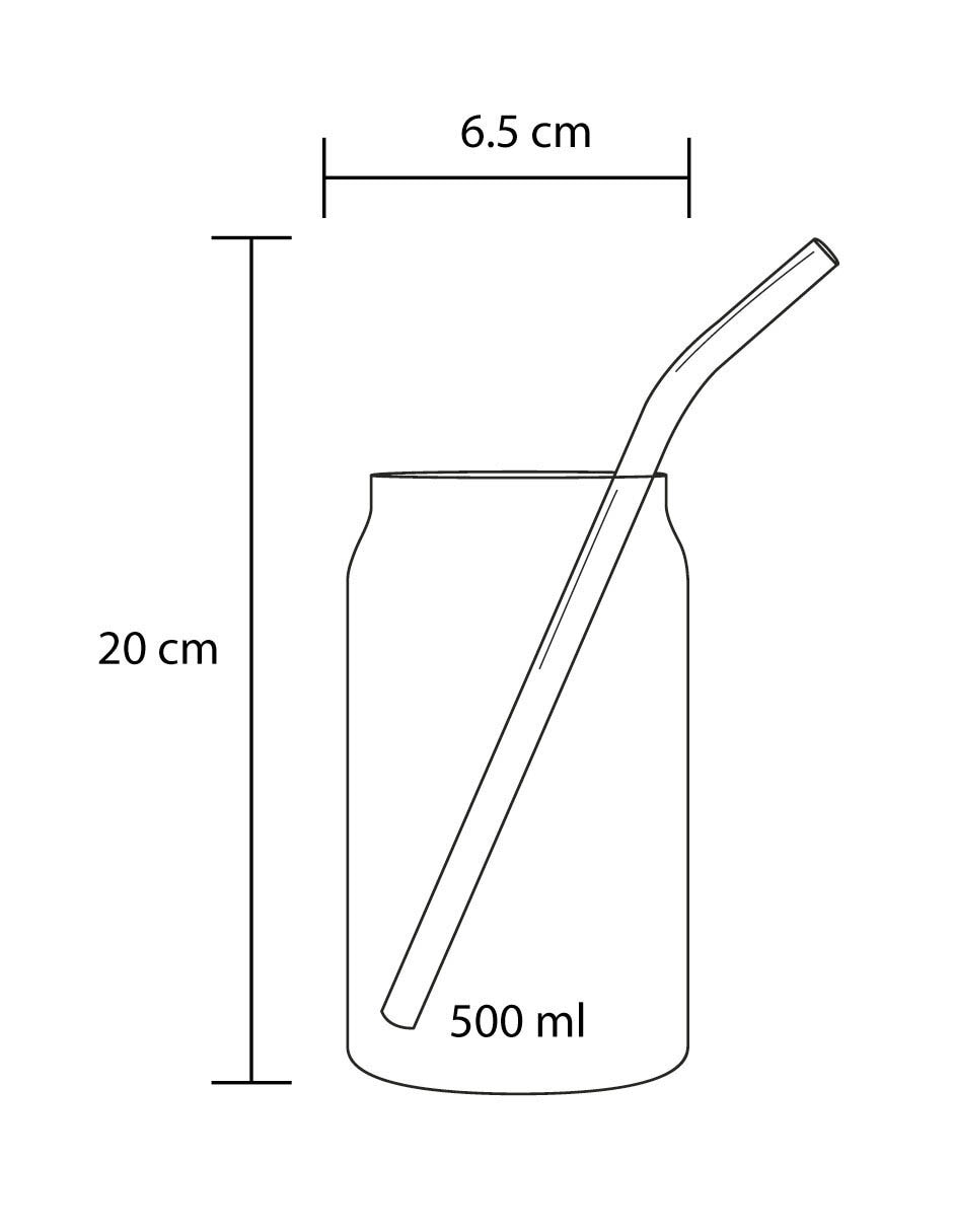 Vaso para agua de vidrio con 2 piezas 3